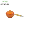 Cast Iron Enamel Casserole,Cast Iron Cookware,Enamel Cast Iron Cooking Pots With Wooden Handle